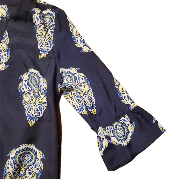 Crown & Ivy Navy Blue Patterned Dress - Size 12 - Picture 4 of 9